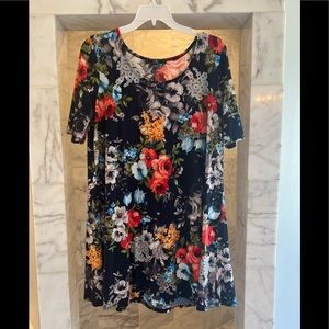 Floral A - line tshirt dress
